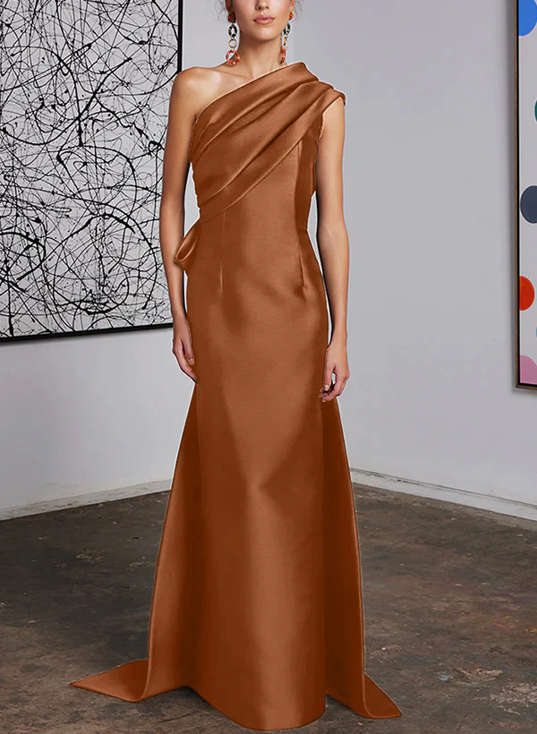 Sheath/Column One-Shoulder Mother of the Bride Dresses - Image 12