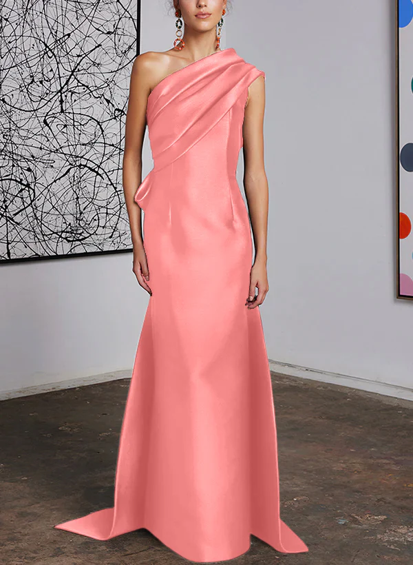 Sheath/Column One-Shoulder Mother of the Bride Dresses - Image 13