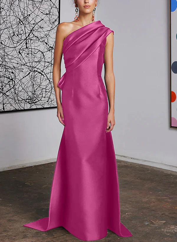 Sheath/Column One-Shoulder Mother of the Bride Dresses - Image 17