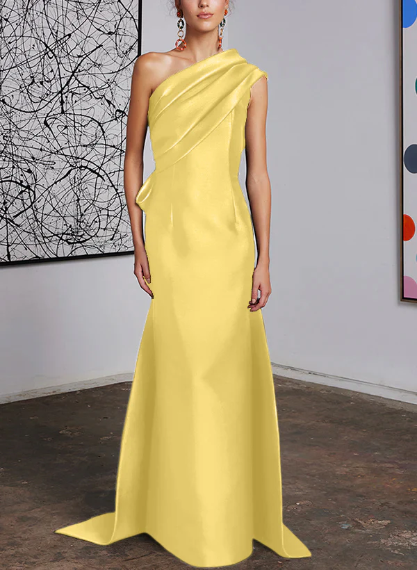 Sheath/Column One-Shoulder Mother of the Bride Dresses - Image 18
