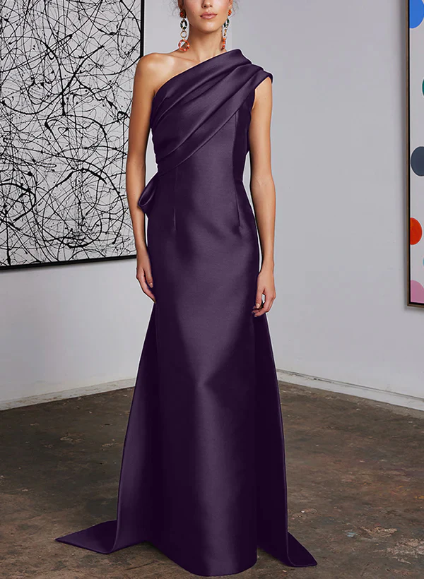 Sheath/Column One-Shoulder Mother of the Bride Dresses - Image 19
