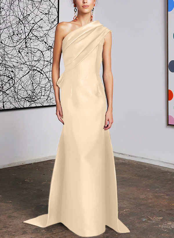 Sheath/Column One-Shoulder Mother of the Bride Dresses - Image 23