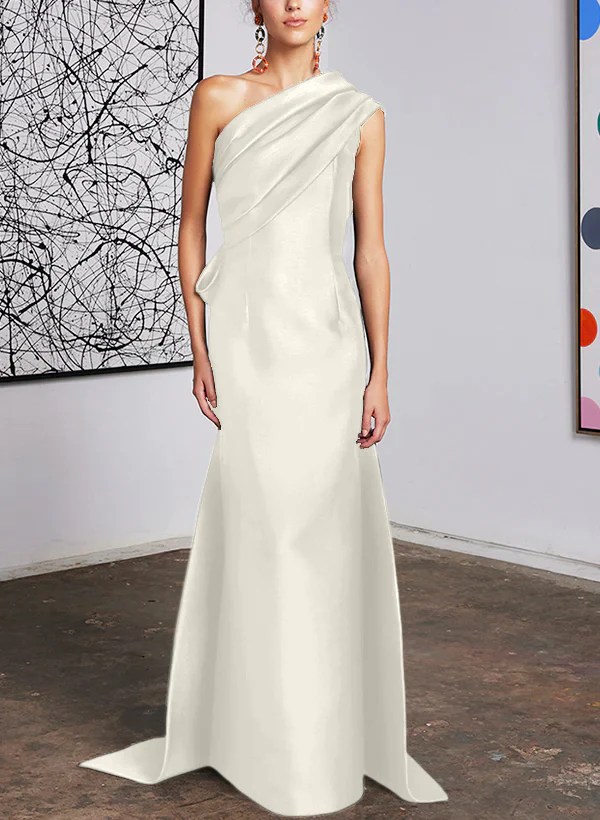 Sheath/Column One-Shoulder Mother of the Bride Dresses - Image 32