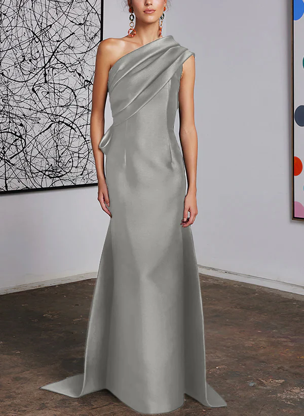Sheath/Column One-Shoulder Mother of the Bride Dresses - Image 45