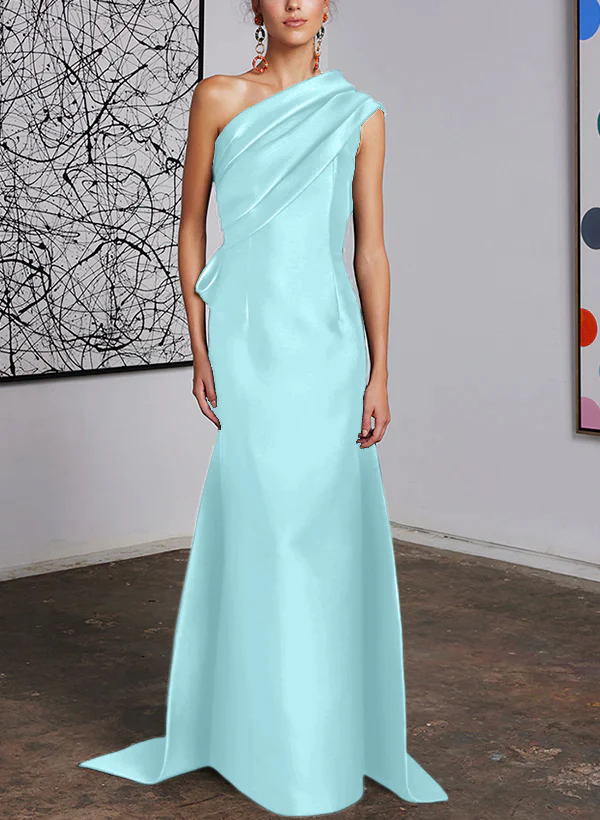 Sheath/Column One-Shoulder Mother of the Bride Dresses - Image 47