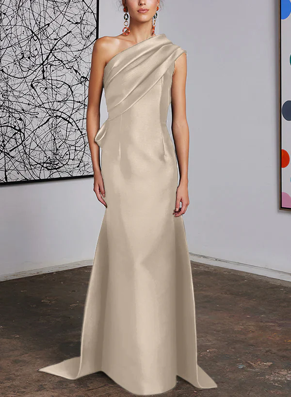 Sheath/Column One-Shoulder Mother of the Bride Dresses - Image 50