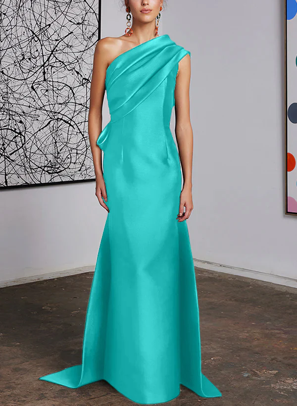 Sheath/Column One-Shoulder Mother of the Bride Dresses - Image 52