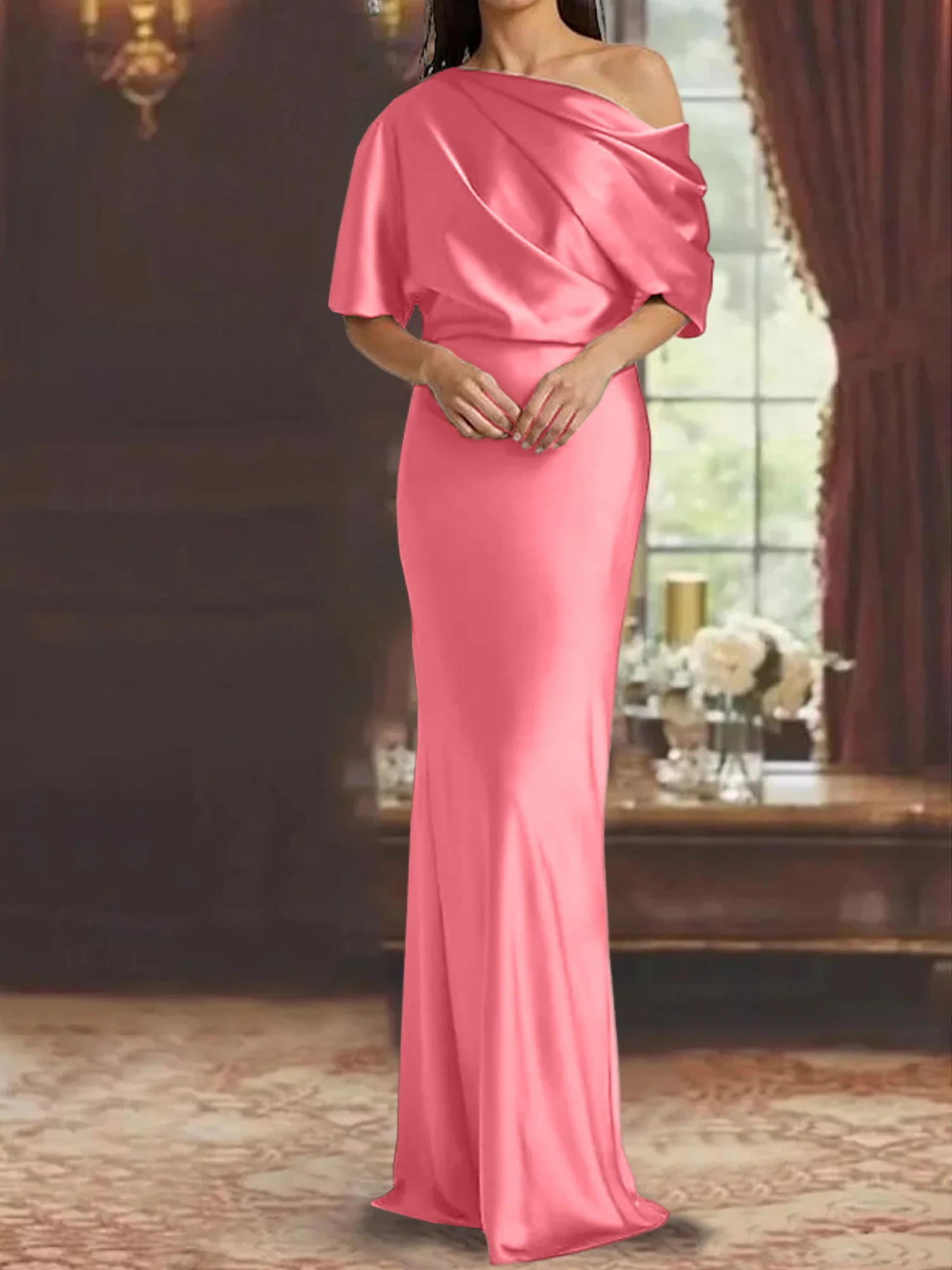 Sheath/Column One-Shoulder Mother of the Bride Dresses - Image 15