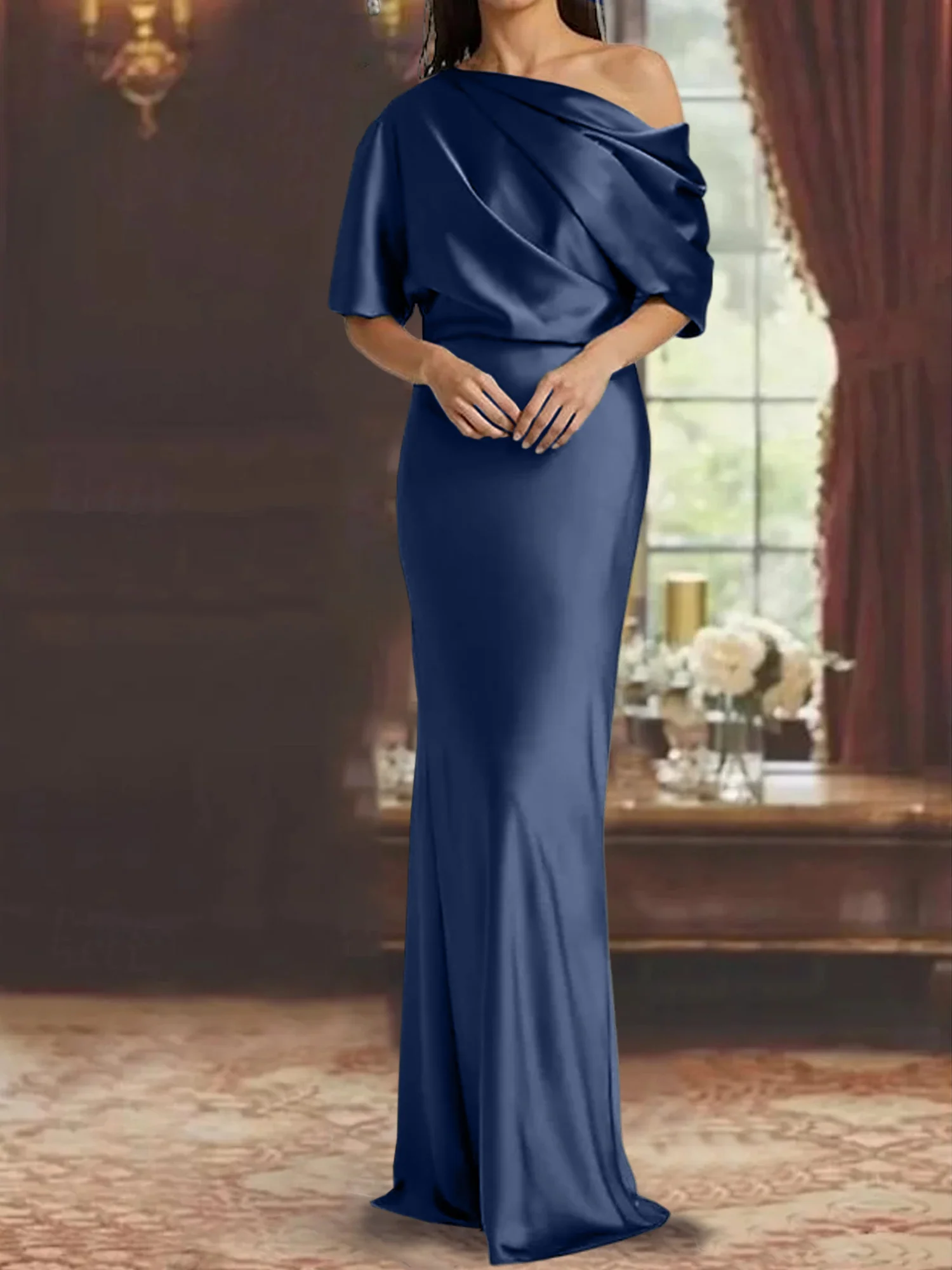 Sheath/Column One-Shoulder Mother of the Bride Dresses - Image 45