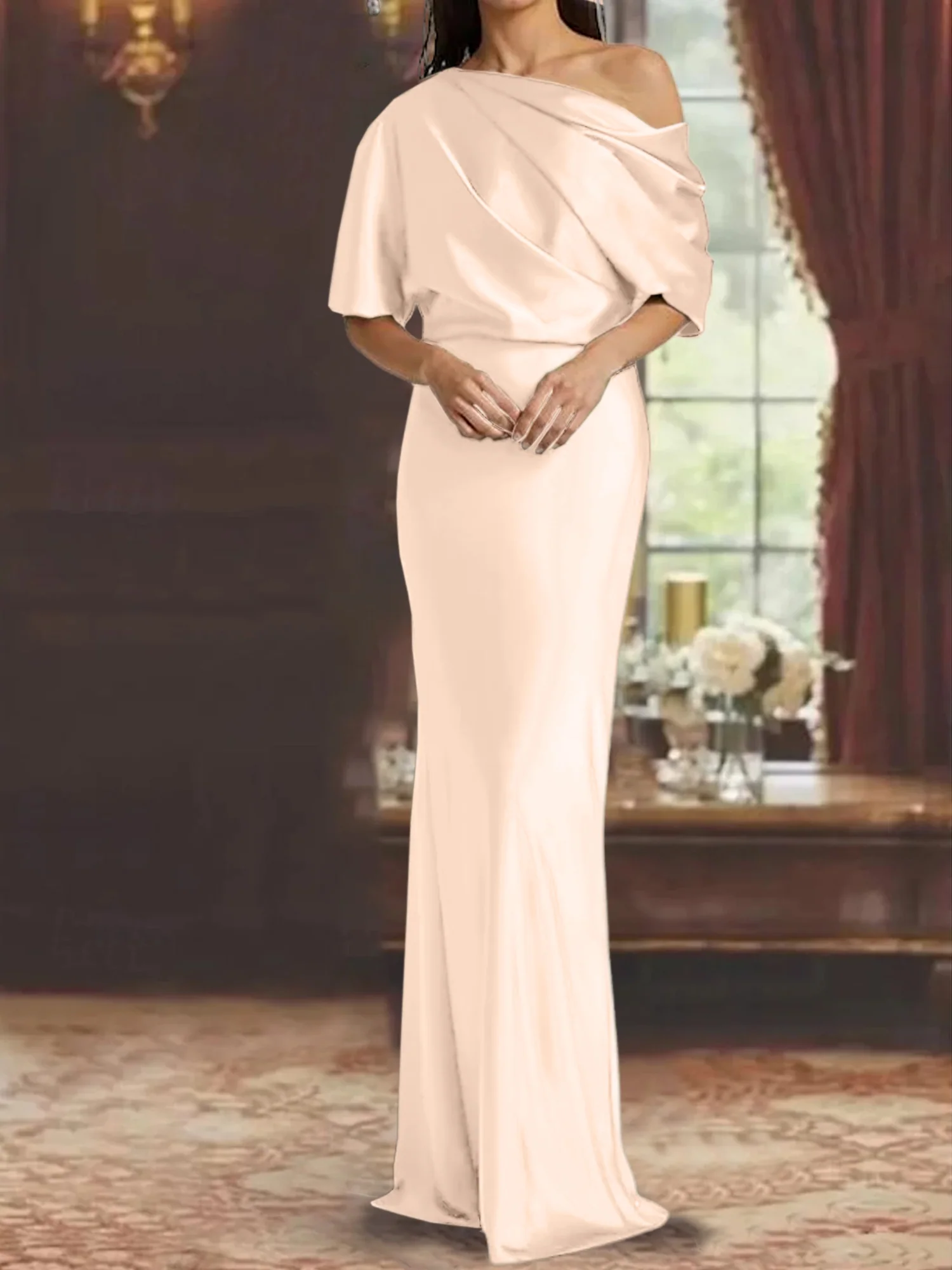 Sheath/Column One-Shoulder Mother of the Bride Dresses - Image 50