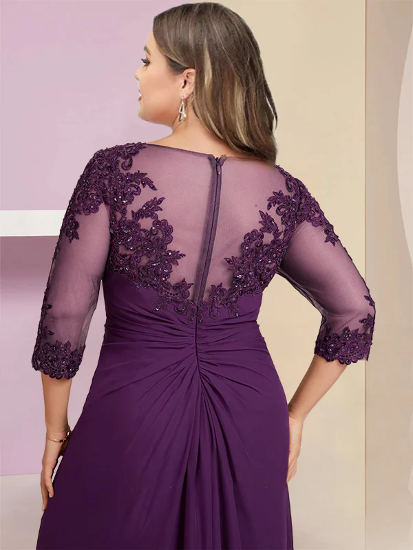 Sheath/Column Plus Size Mother of the Bride Dresses with Sequins & Applique - Image 2