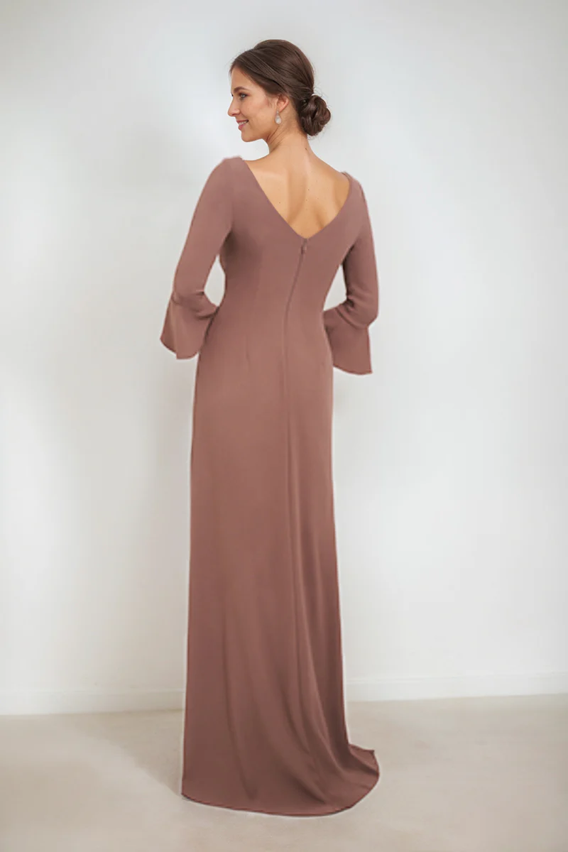 Sheath/Column Scoop Neck Mother Of The Bride & Groom Dresses with Appliques & Split Side - Image 2
