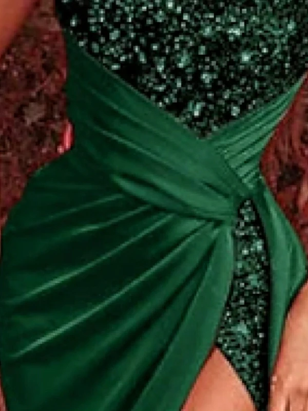 Sheath/Column Sleeveless Strapless Court Train Evening Dresses with Ruched - Image 3
