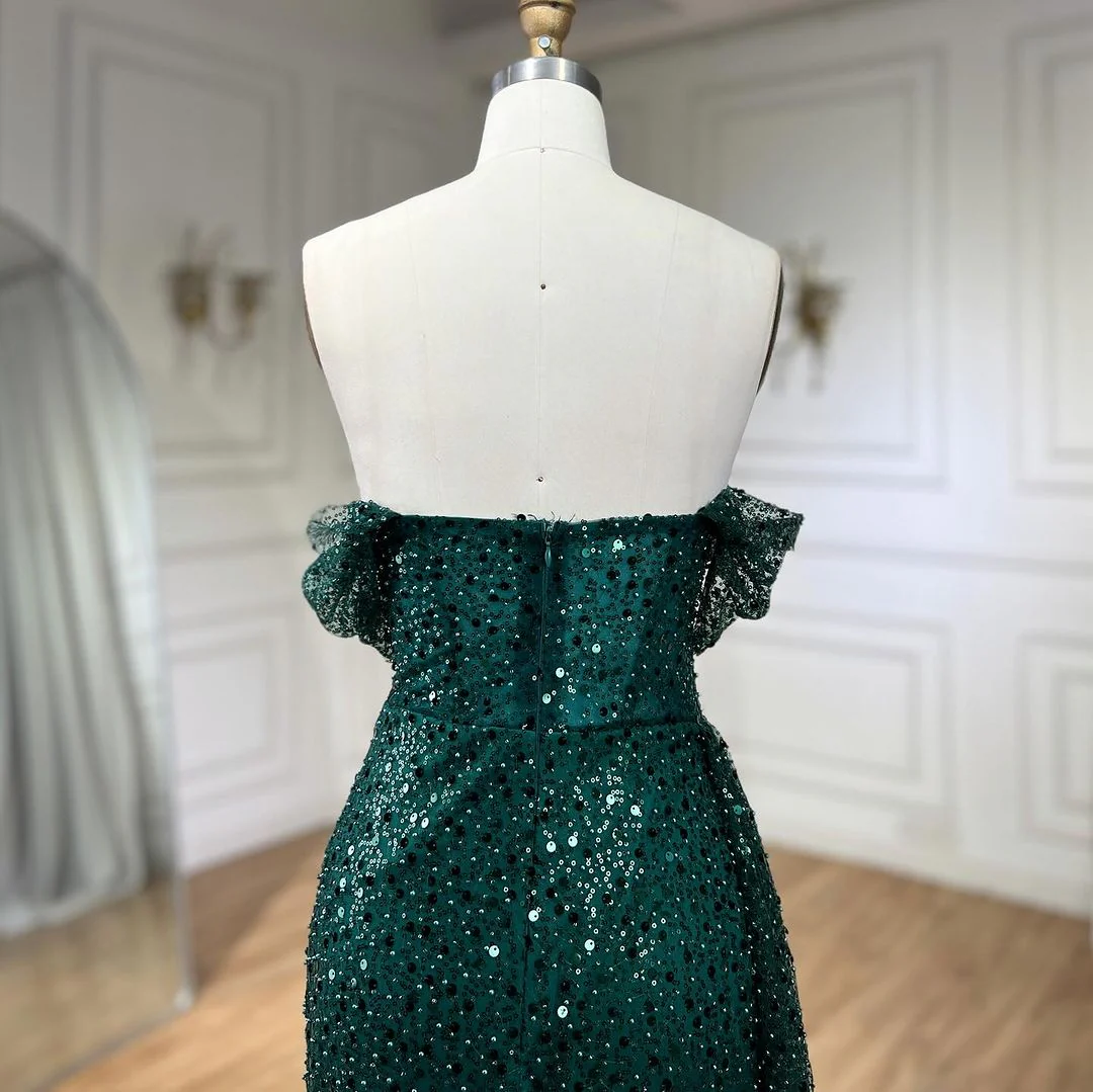 Sheath/Column Strapless Evening Dresses Floor-length Long Prom Party Dress With Sequins - Image 2
