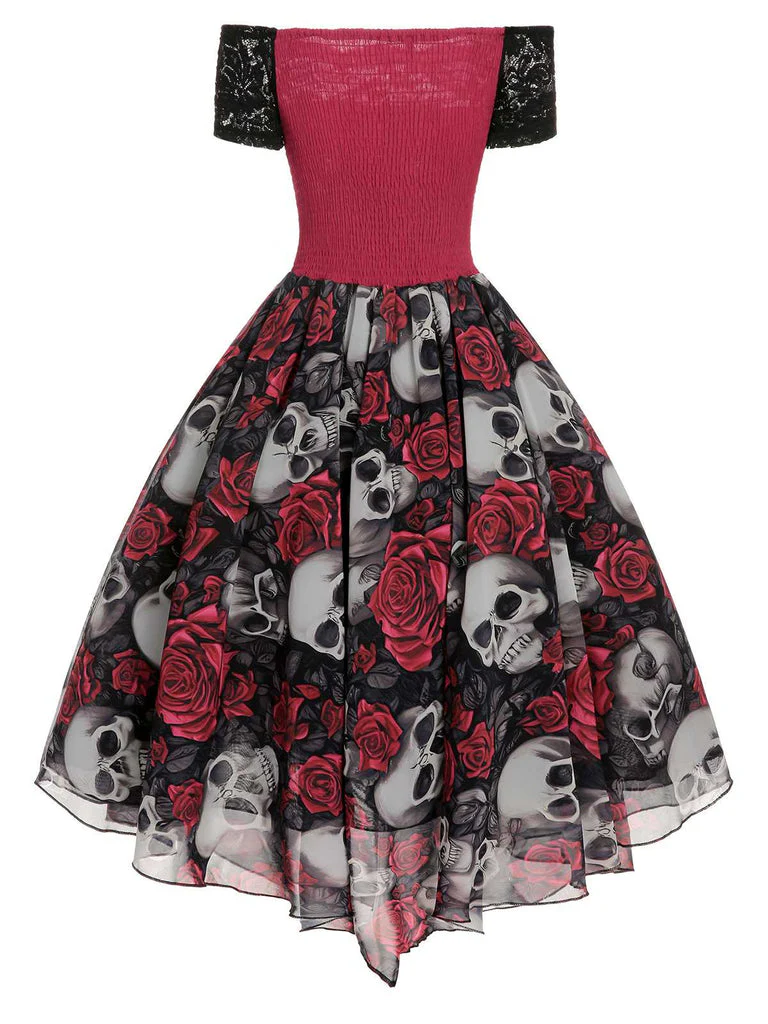 Sheath/Column Strapless Short Sleeves Asymmetrical Halloween Performance Costumes Dress with Lace - Image 2