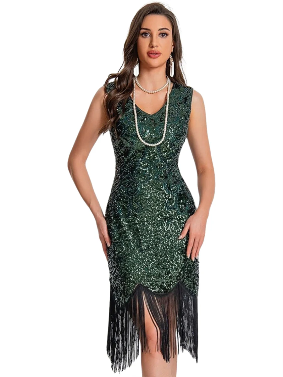 Sheath/Column V-Neck Sleeveless Short/Mini Vintage Costume Party Dresses - Image 5