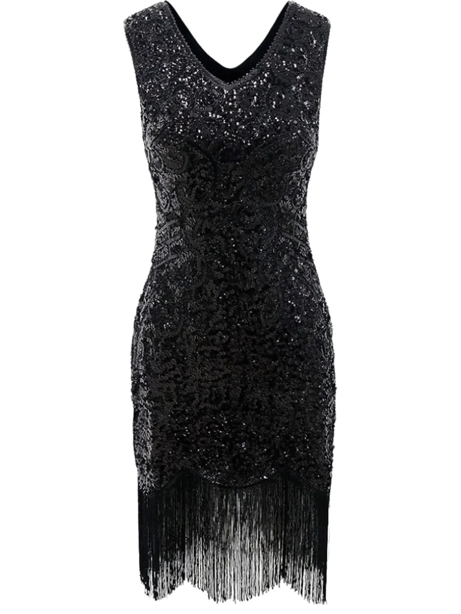 Sheath/Column V-Neck Sleeveless Short/Mini Vintage Costume Party Dresses - Image 9