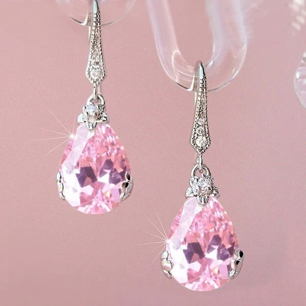 Shining Rhinestone Drop Earrings - Image 2