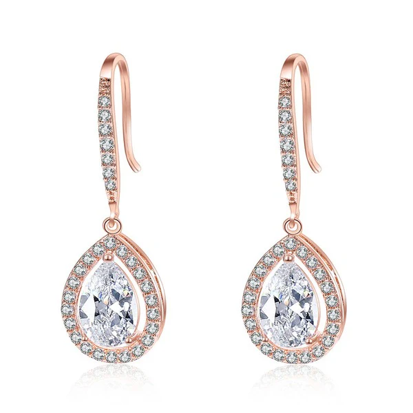 Shining Zircon Drop Earrings - Image 3