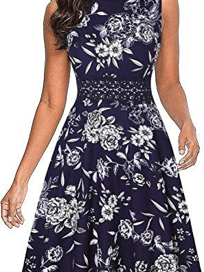 Short/Mini Polyester Scoop Neck Sleeveless Printing Women's Vintage Dresses - Image 11