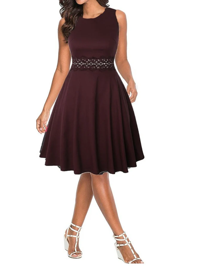 Short/Mini Polyester Scoop Neck Sleeveless Printing Women's Vintage Dresses - Image 6