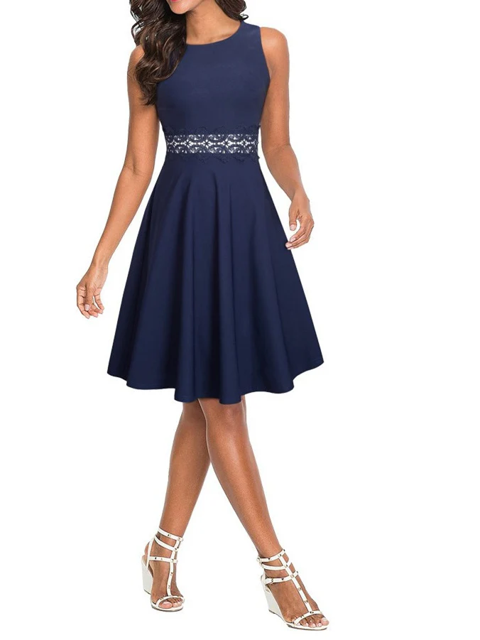 Short/Mini Polyester Scoop Neck Sleeveless Printing Women's Vintage Dresses - Image 8