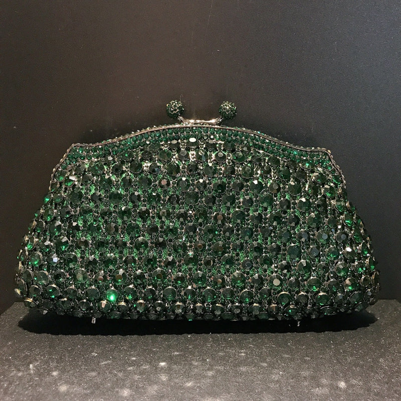 Skeleton Metal Retro Evening Party Clutch Bag with Irregular Rhinestones - Image 5