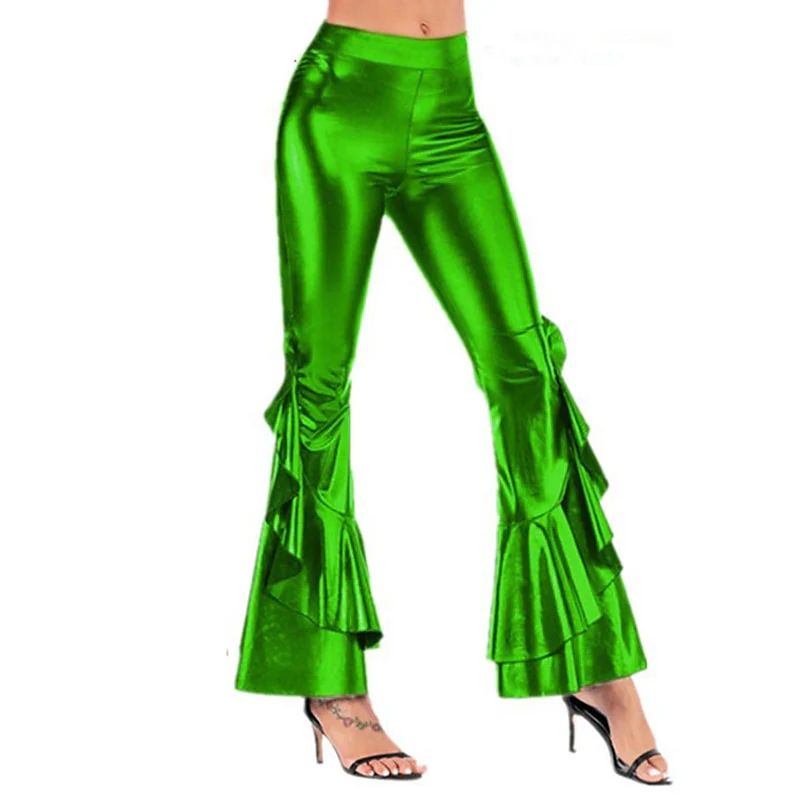 Solid Color Hip Pop Bell Bottom Pants - Image 4