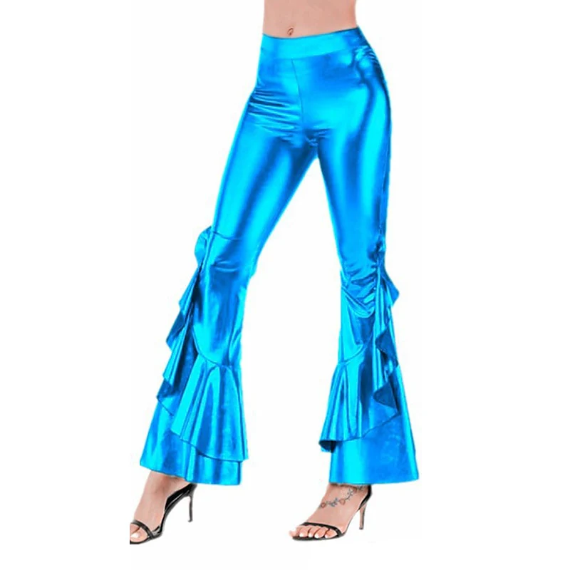 Solid Color Hip Pop Bell Bottom Pants - Image 7