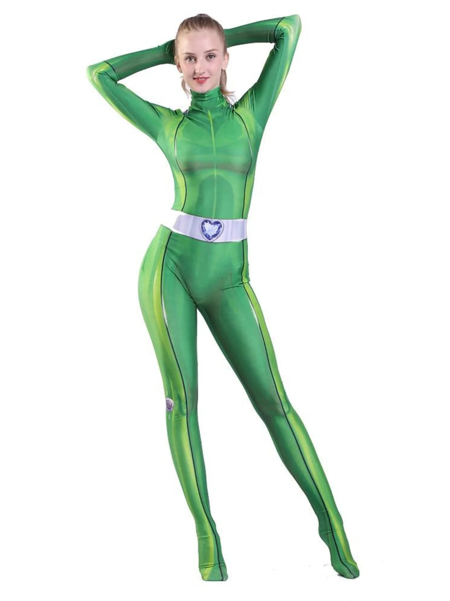 Solid Colored Fashionable Printed Bodysuit Cosplay Masquerade Costume - Image 10
