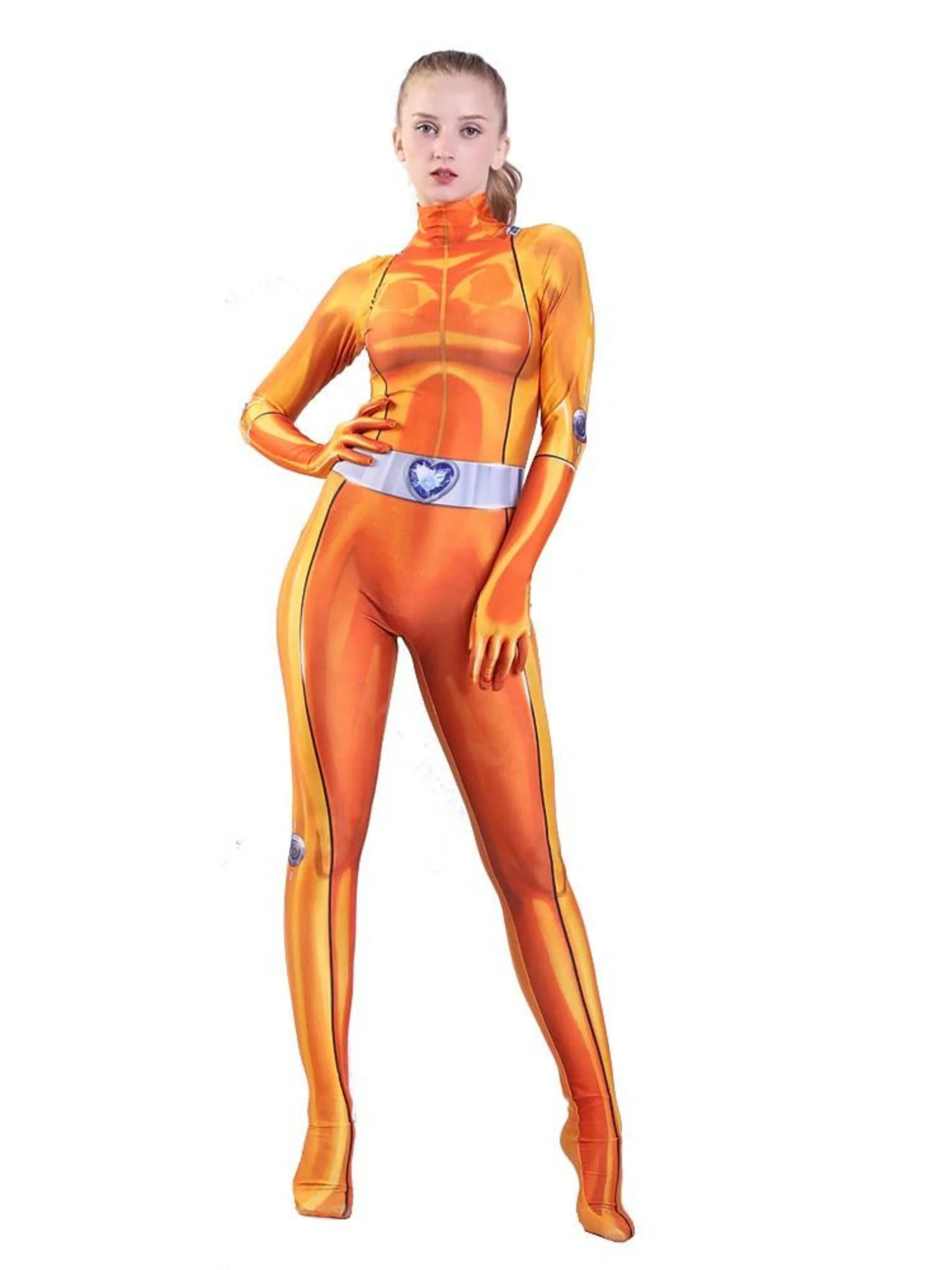 Solid Colored Fashionable Printed Bodysuit Cosplay Masquerade Costume - Image 14