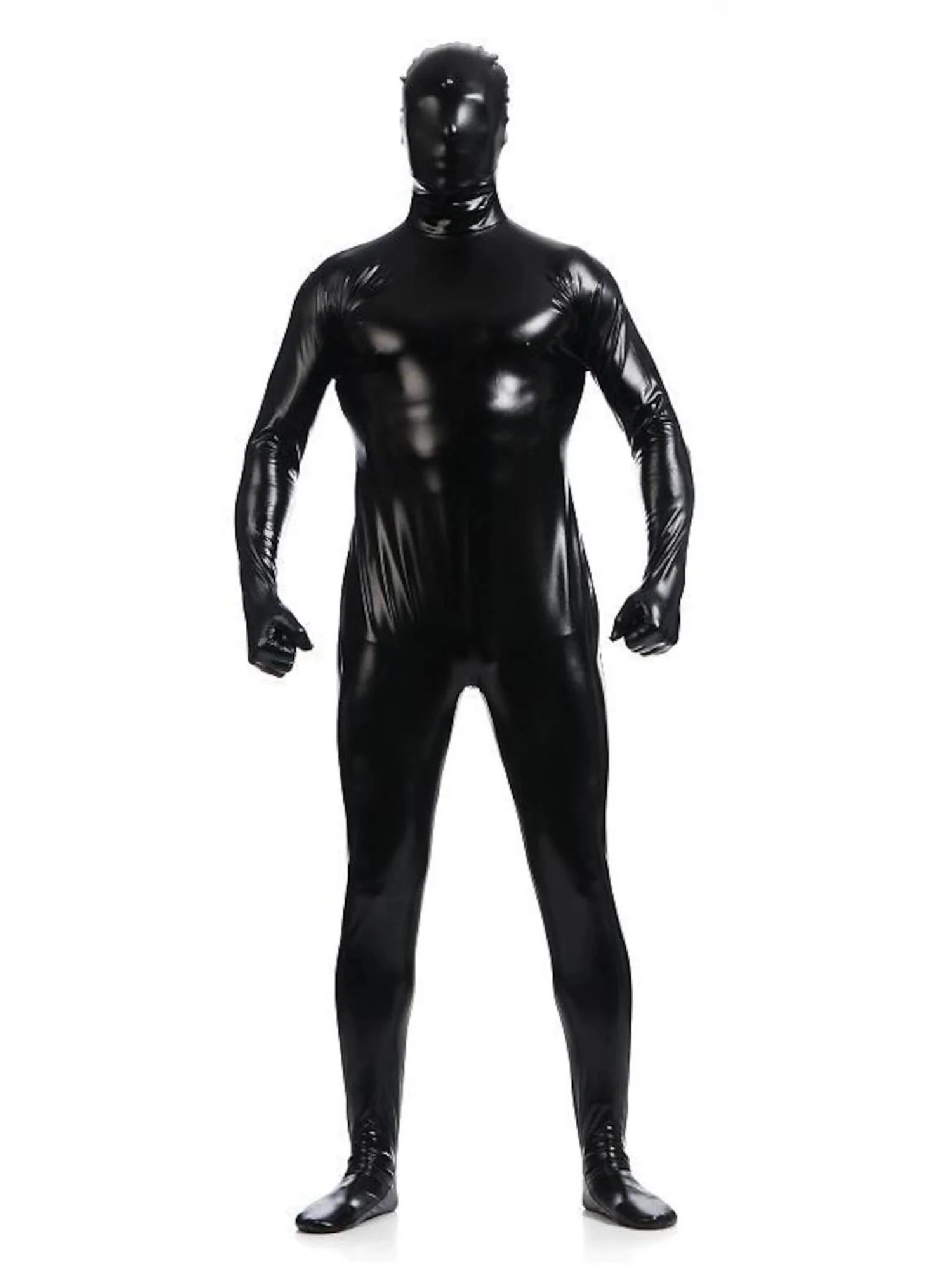 Solid Colored Sexy Latex Sparkling Bodysuit Halloween Funny High Elastic Costume - Image 12