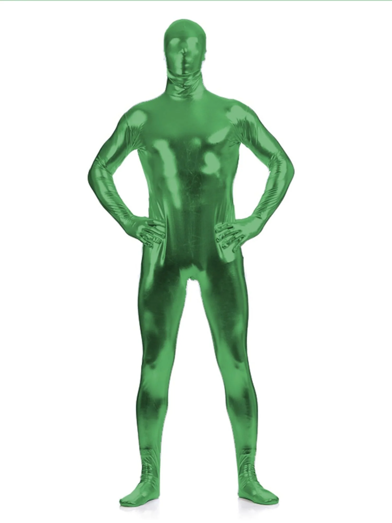 Solid Colored Sexy Latex Sparkling Bodysuit Halloween Funny High Elastic Costume - Image 14