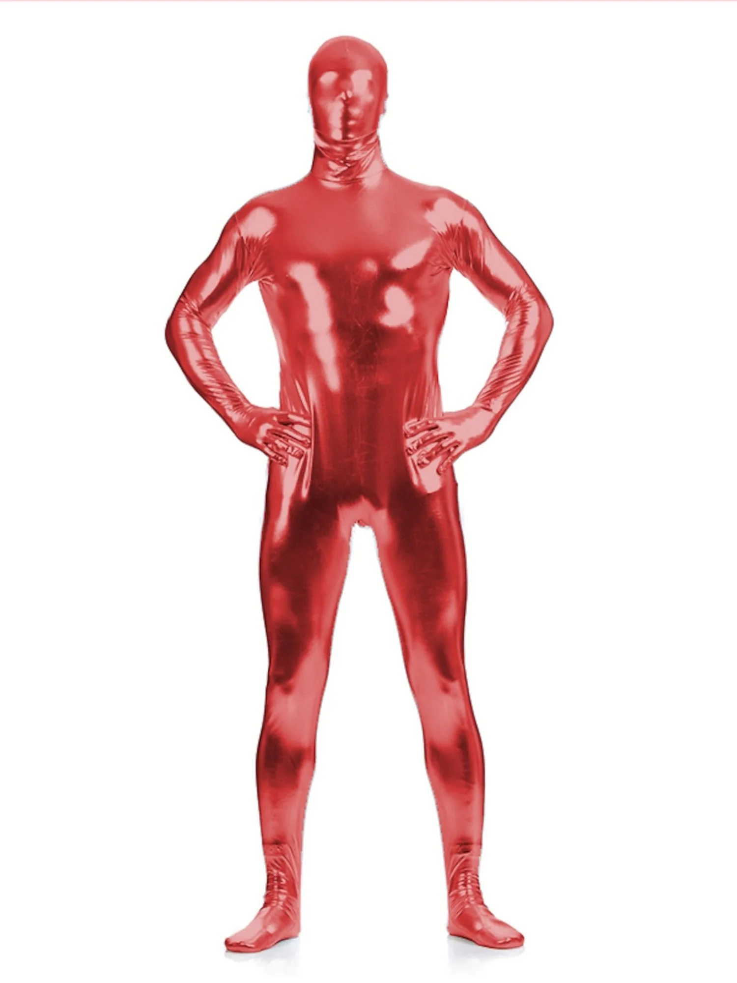 Solid Colored Sexy Latex Sparkling Bodysuit Halloween Funny High Elastic Costume - Image 9