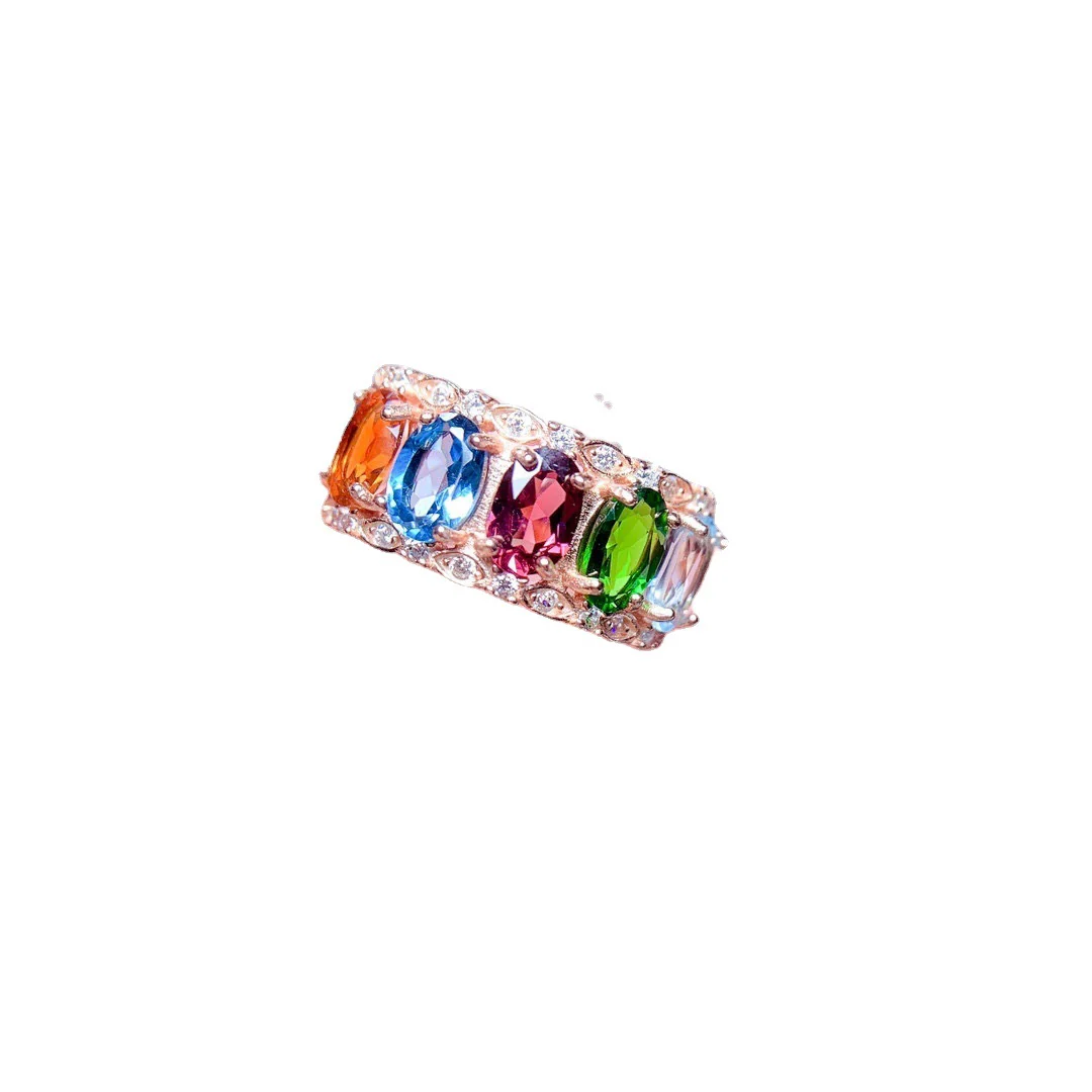 Stylish Colorful Crystal Rhinestone Ring - Image 5