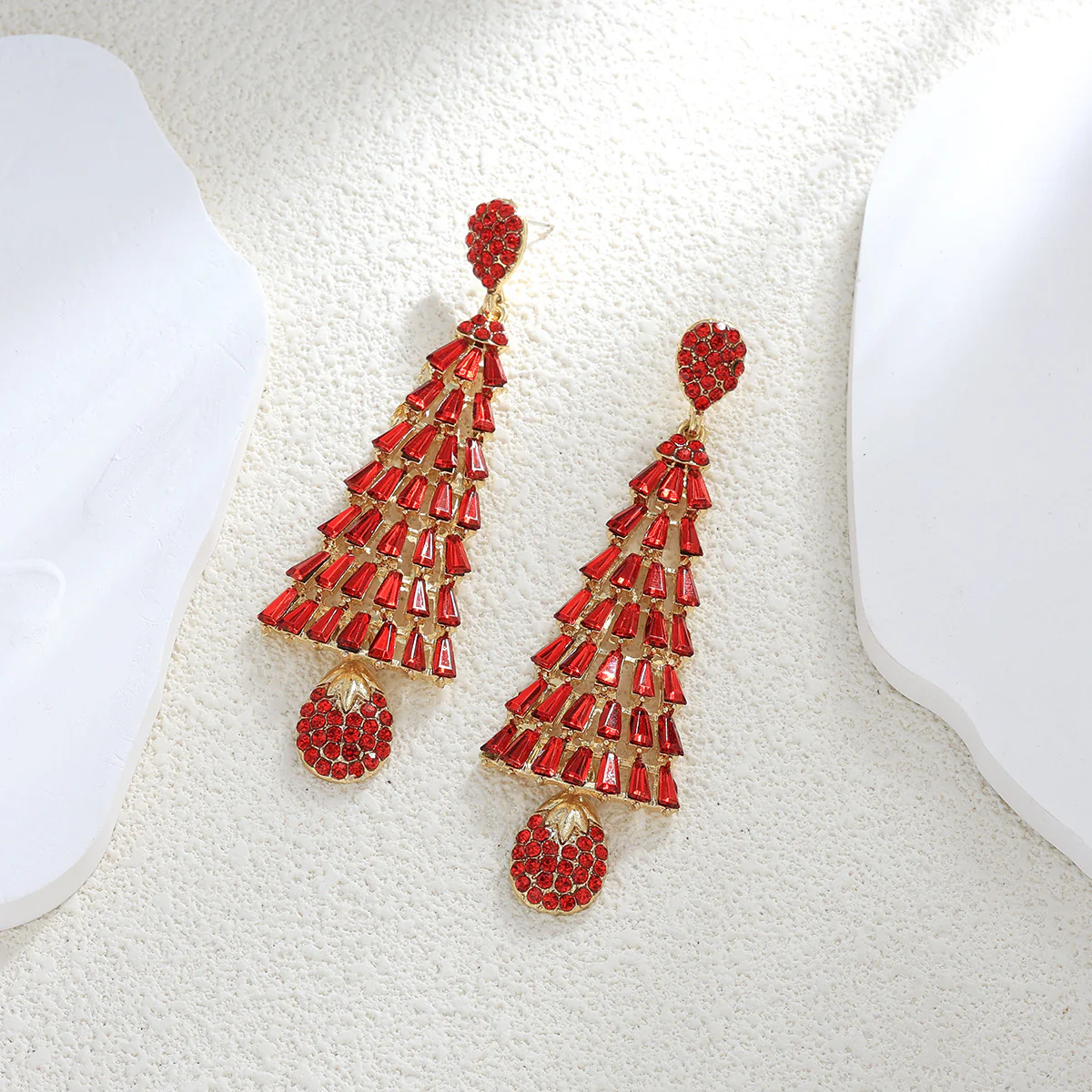 Sweet Christmas Rhinestone Tassel Stylish Long Earrings - Image 10