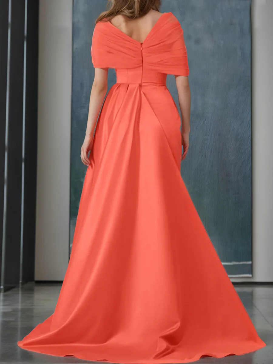 Trumpet/Mermaid Off-the-Shoulder Sleeveless Evening Dresses with Ruffles & Split Front - Image 2