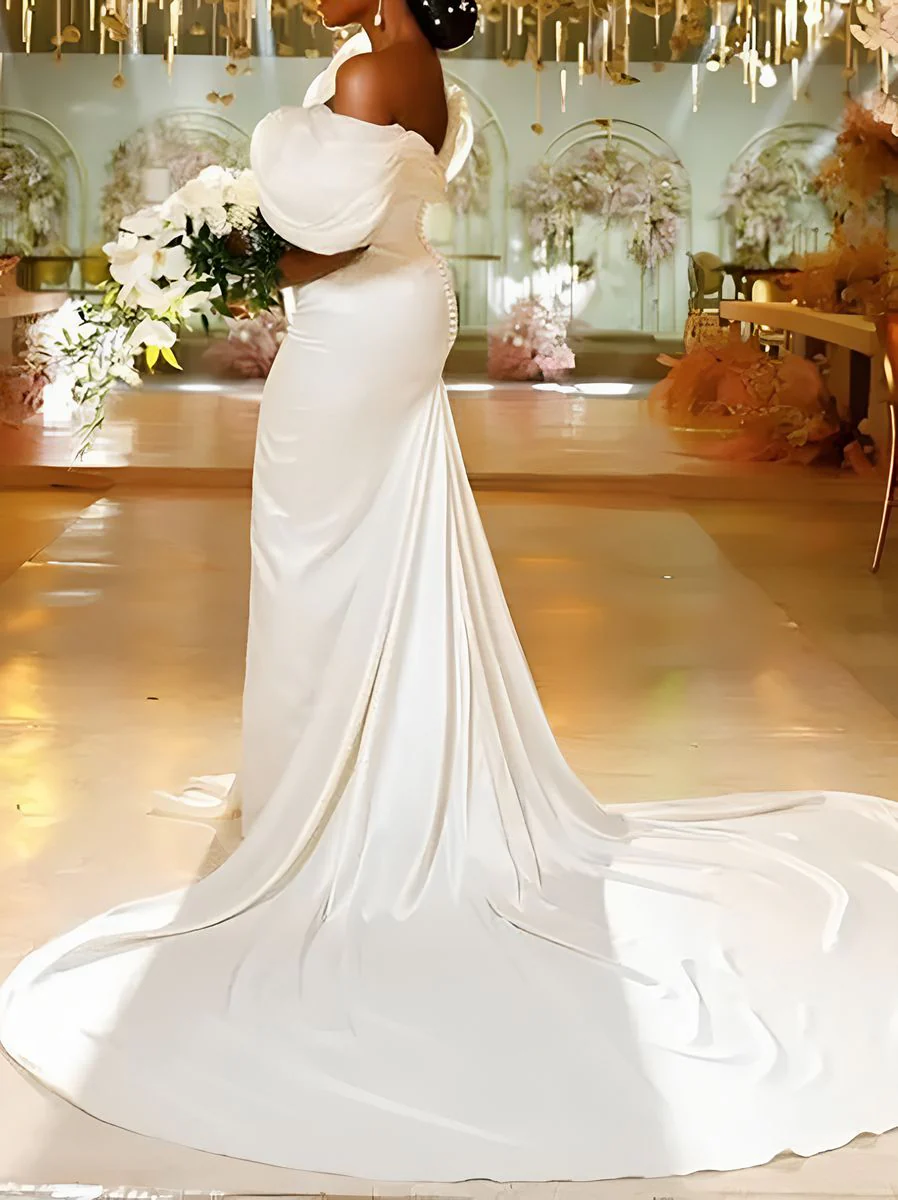 Trumpet/Mermaid Off-the-Shoulder Wedding Dress - Image 3