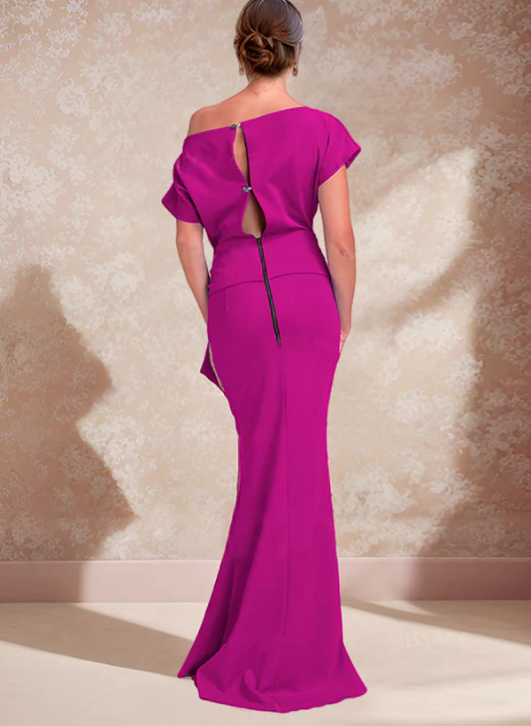 Trumpet/Mermaid One-Shoulder Mother of the Bride Dresses with Split Side - Image 2
