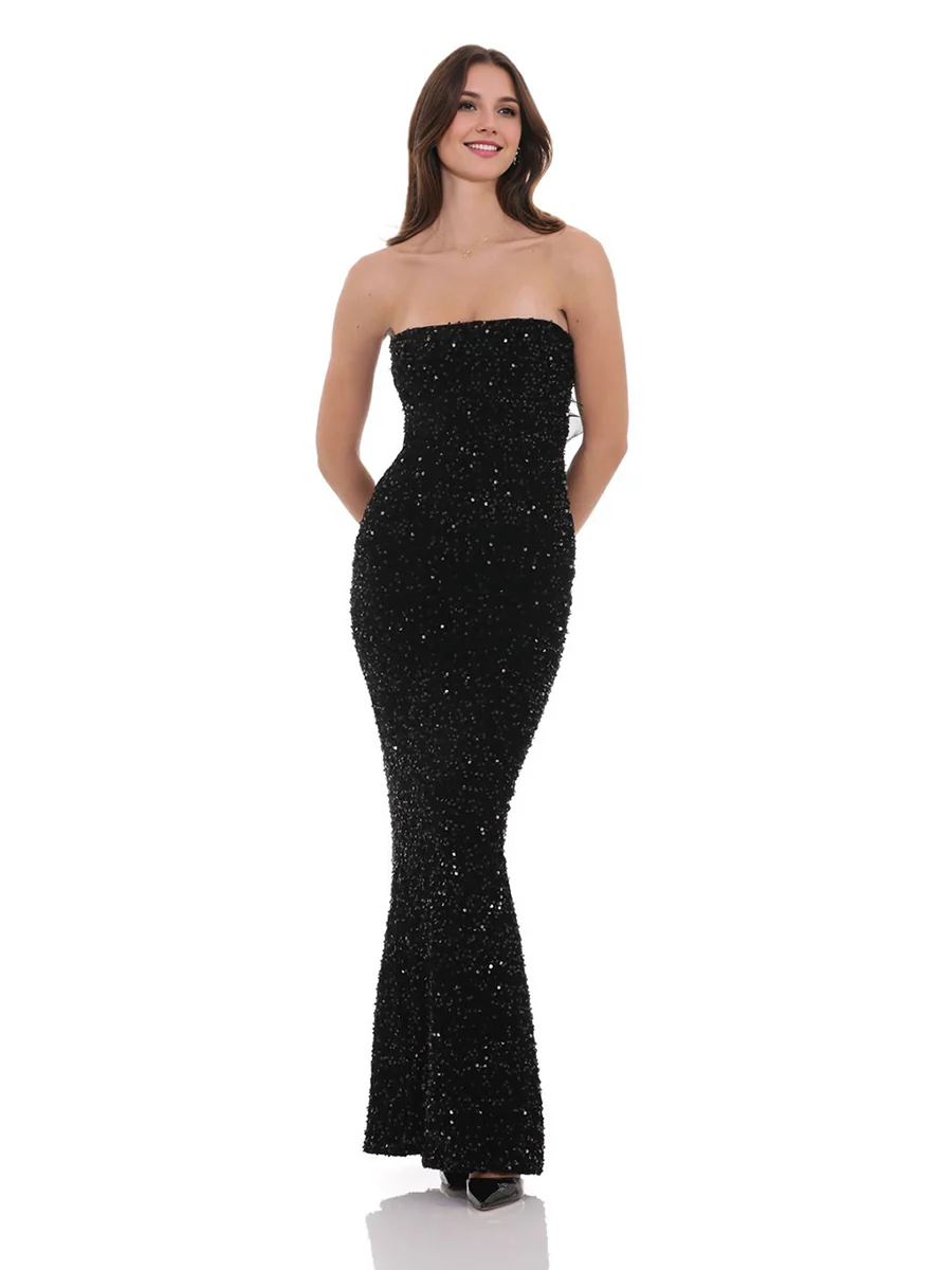 Trumpet/Mermaid Strapless Sleeveless Elegant Evening Dresses with Sequins