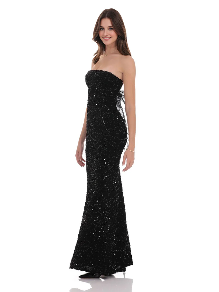 Trumpet/Mermaid Strapless Sleeveless Elegant Evening Dresses with Sequins - Image 3