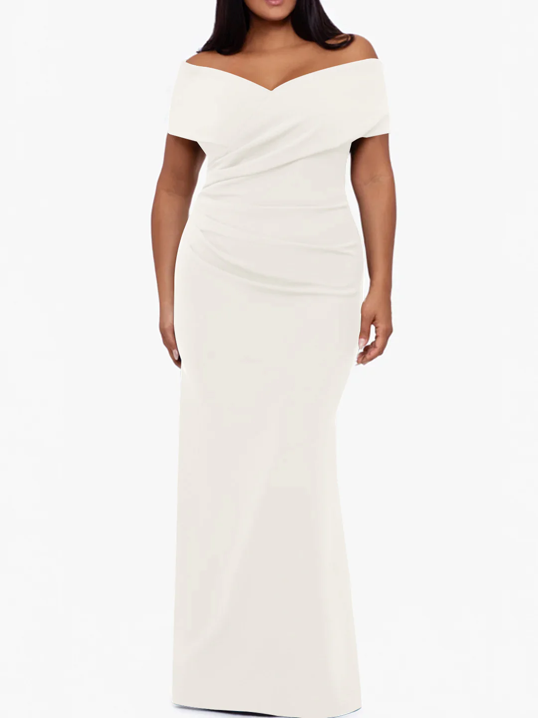 Trumpet/Mermaid Off-the-Shoulder Sleeveless Floor-Length Plus Size Mother Of The Bride Dresses - Image 16