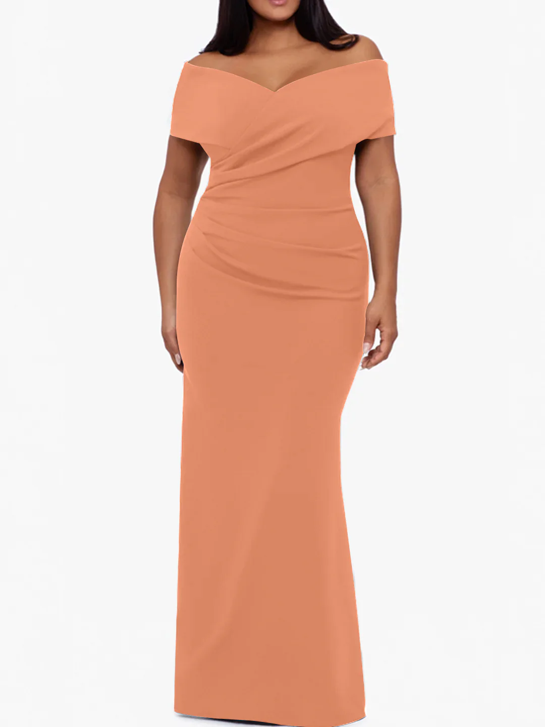 Trumpet/Mermaid Off-the-Shoulder Sleeveless Floor-Length Plus Size Mother Of The Bride Dresses - Image 26