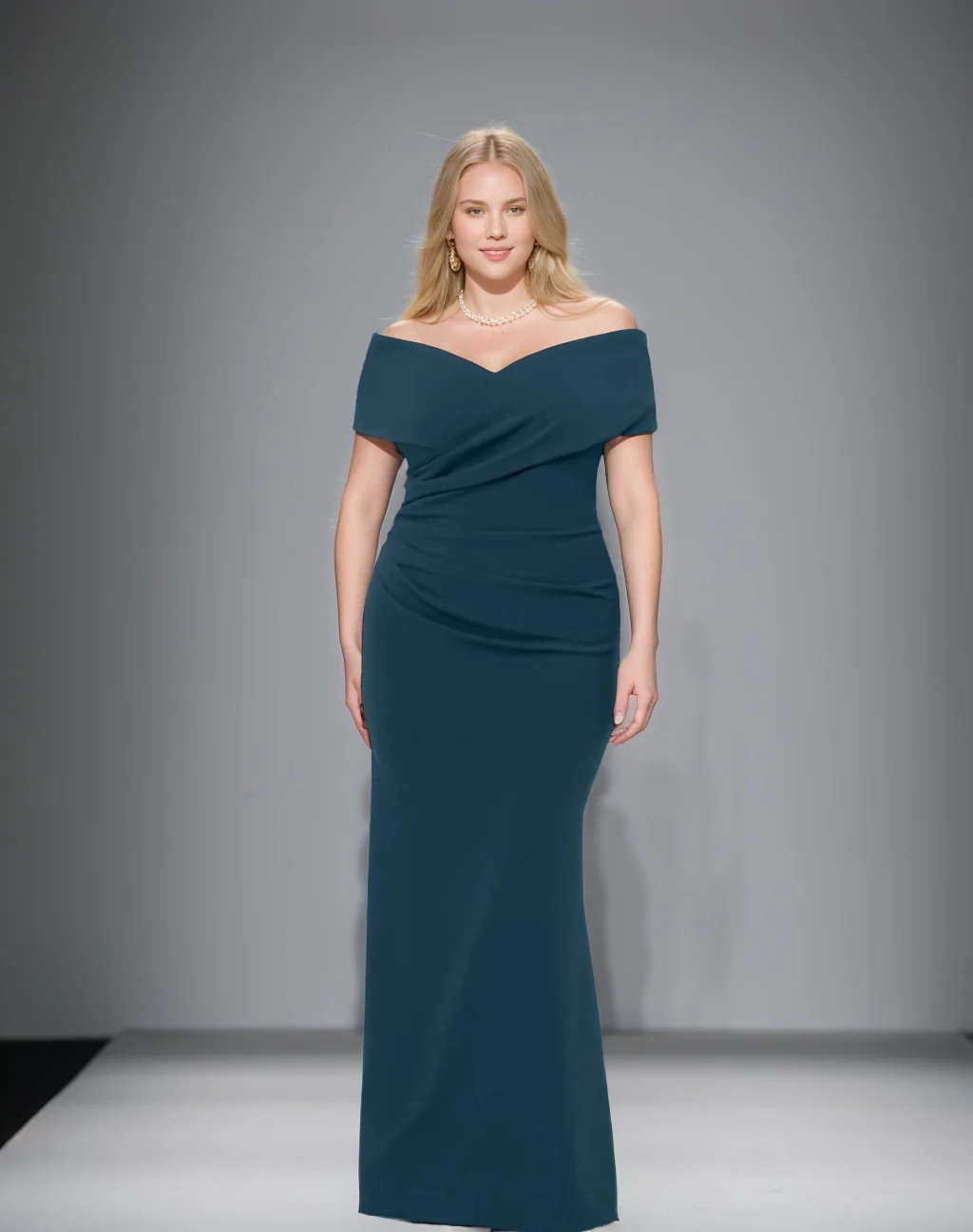 Trumpet/Mermaid Off-the-Shoulder Sleeveless Floor-Length Plus Size Mother Of The Bride Dresses - Image 3
