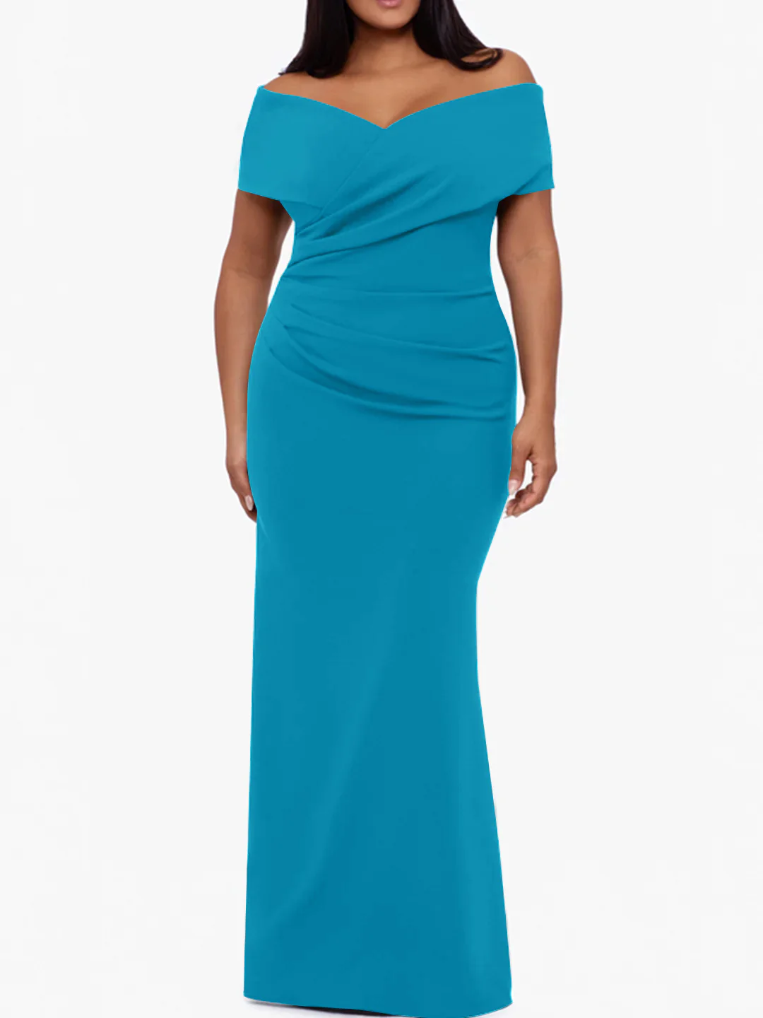 Trumpet/Mermaid Off-the-Shoulder Sleeveless Floor-Length Plus Size Mother Of The Bride Dresses - Image 34