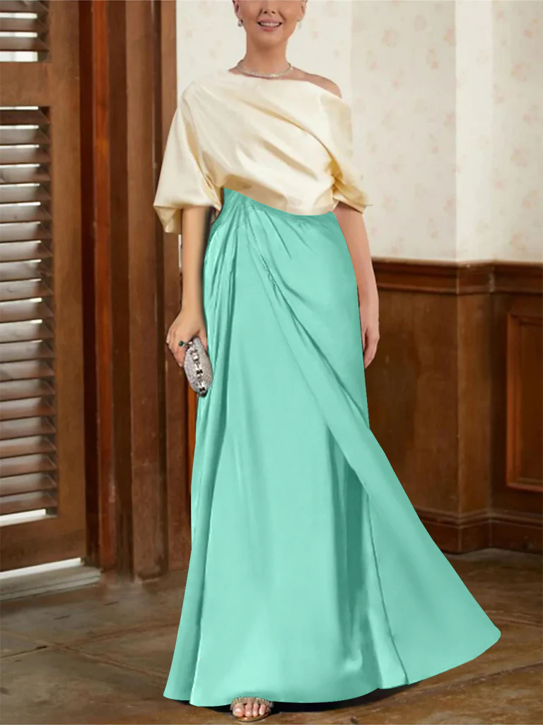 A-Line/Princess Half Sleeves Cowl Neck Mother of the Bride Dresses - Image 15