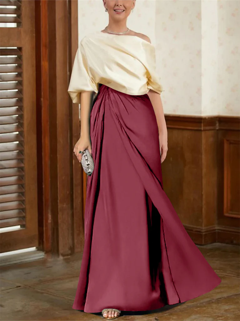 A-Line/Princess Half Sleeves Cowl Neck Mother of the Bride Dresses - Image 25