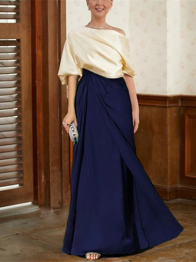 A-Line/Princess Half Sleeves Cowl Neck Mother of the Bride Dresses - Image 3