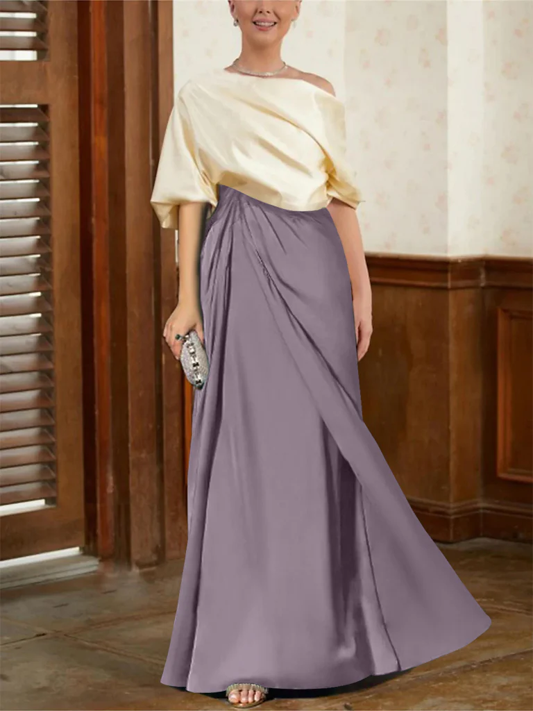 A-Line/Princess Half Sleeves Cowl Neck Mother of the Bride Dresses - Image 6