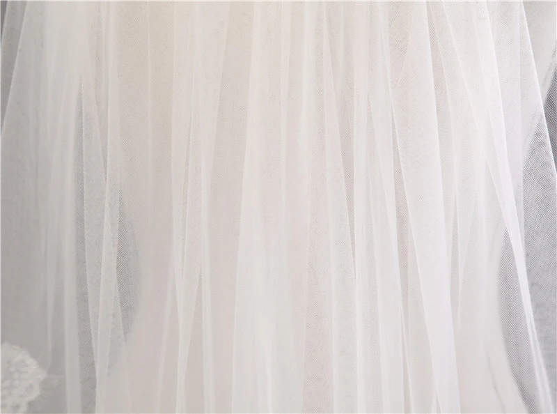 Two-tier Stylish Wedding Veil with Appliques - Image 8